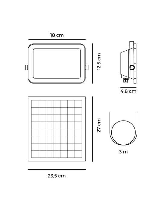 Foco Proyector LED Solar 3CCT 100 W 1200 lm EDM