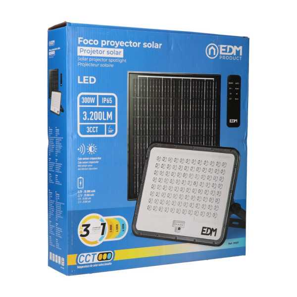 Foco Proyector LED Solar 3CCT 300 W 3200 lm EDM