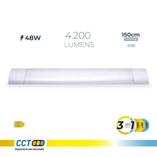 Regleta LED 48 W 3CCT 4200 lm 150 x 12 x 3,1 cm EDM