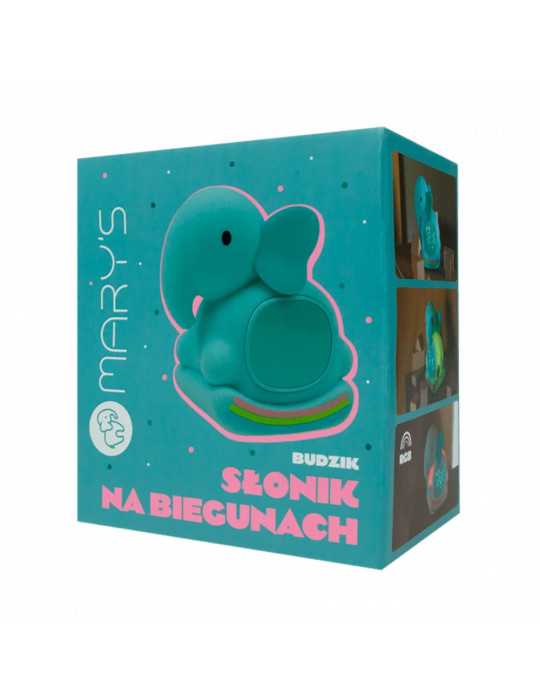 Lámpara Nocturna LED RGB Recargable con Despertador Modelo Elefante Mecedora MARY´S