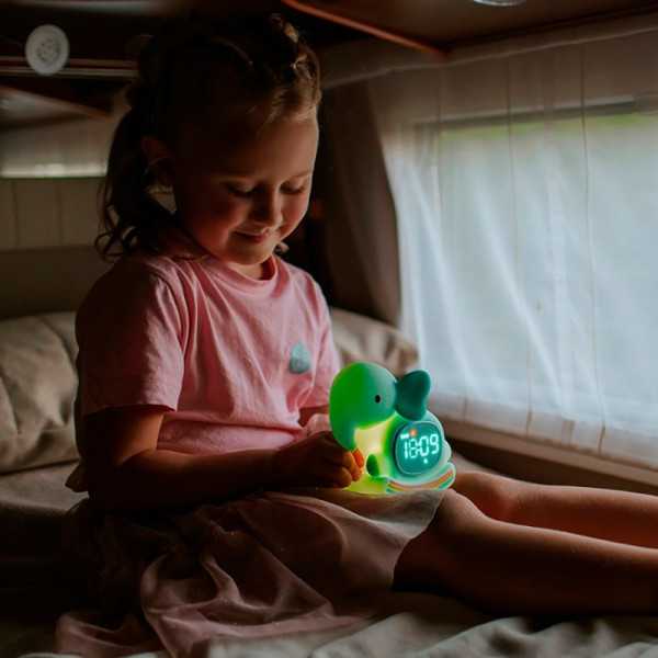 Lámpara Nocturna LED RGB Recargable con Despertador Modelo Elefante Mecedora MARY´S