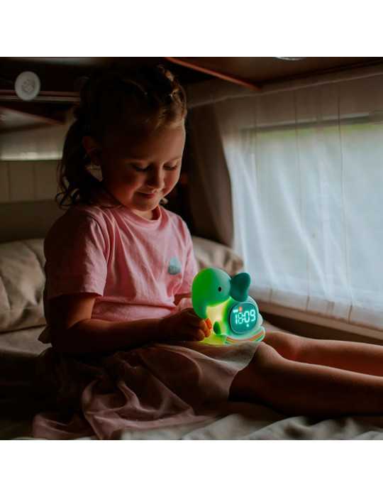 Lámpara Nocturna LED RGB Recargable con Despertador Modelo Elefante Mecedora MARY´S