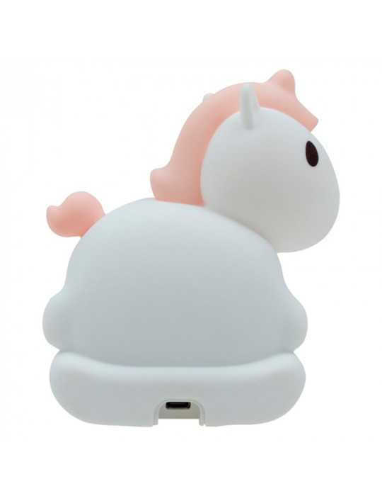 Lámpara Nocturna LED RGB Recargable con Despertador Modelo Unicornio Mecedora MARY´S