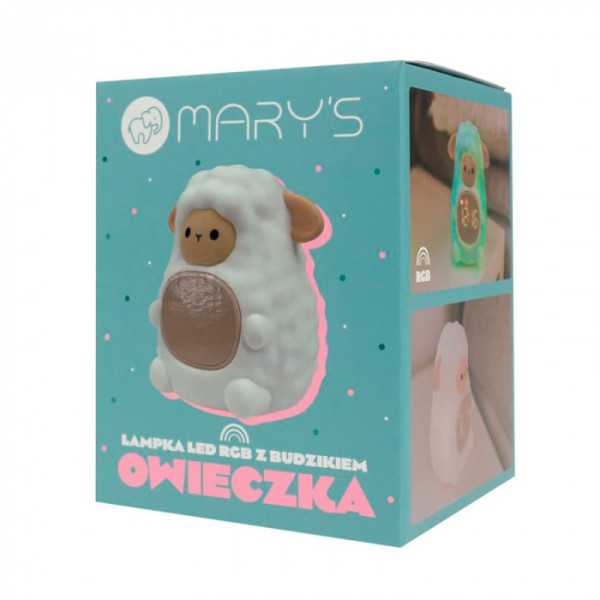 Lámpara Nocturna LED RGB Recargable con Despertador Modelo Oveja MARY´S