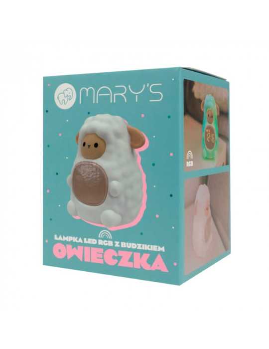 Lámpara Nocturna LED RGB Recargable con Despertador Modelo Oveja MARY´S