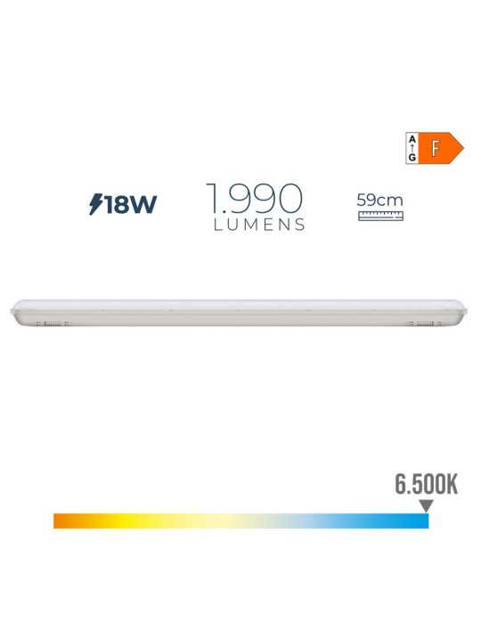 Regleta Estanca LED IP65 18 w 1990 lm 6500 k Luz Fria 5,9 x 59 x 6,6 cm EDM