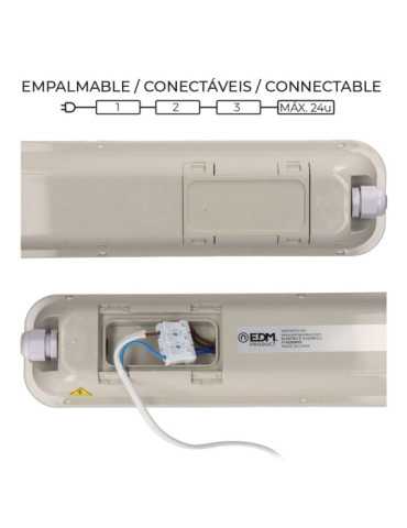Regleta Estanca LED IP65 18 w 1990 lm 6500 k Luz Fria 5,9 x 59 x 6,6 cm EDM 2