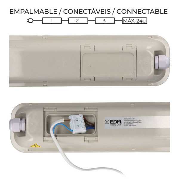 Regleta Estanca LED IP65 18 w 1990 lm 6500 k Luz Fria 5,9 x 59 x 6,6 cm EDM