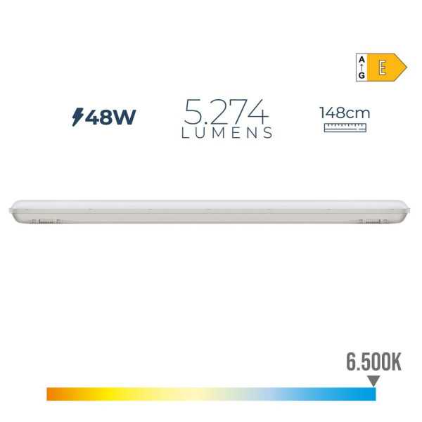 Regleta Estanca LED IP65 48 w 5274 lm 6500 k Luz Fria 8,6 x 148 x 6,6 cm EDM