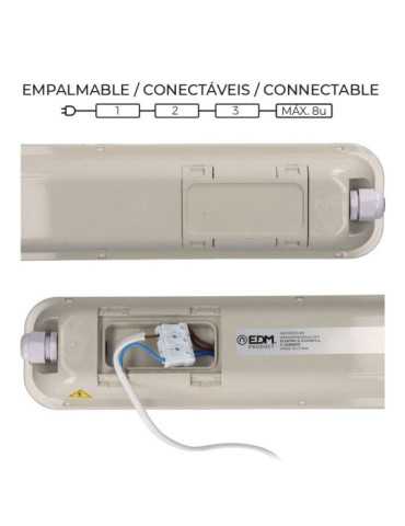 Regleta Estanca LED IP65 48 w 5274 lm 6500 k Luz Fria 8,6 x 148 x 6,6 cm EDM 2