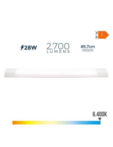 Regleta LED 28 W 6500 K Luz Fría 2700 lm 89,7 x 3,1 x 8 cm EDM
