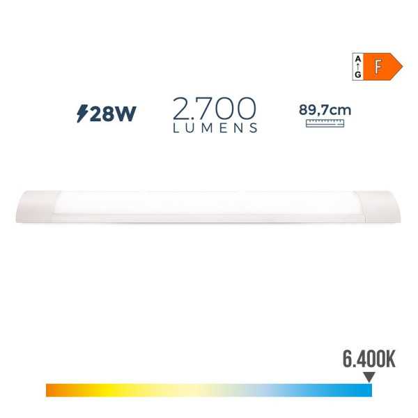 Regleta LED 28 W 6500 K Luz Fría 2700 lm 89,7 x 3,1 x 8 cm EDM