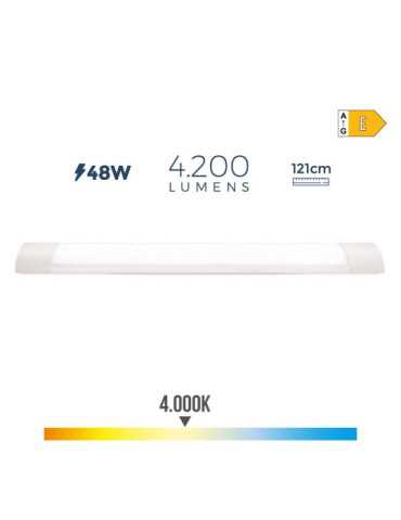 Regleta LED 48 W 4000 K Luz Día 4200 lm 121,3 x 3,1 x 12 cm EDM
