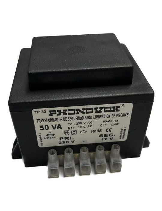 Transformador Pool 50VA 230/12V 50-60Hz. IP-00 Regleta TP31050 PHONOVOX