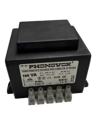 Transformador Pool 100VA 230/12V 50-60Hz. IP-00 Regleta TP31100 PHONOVOX