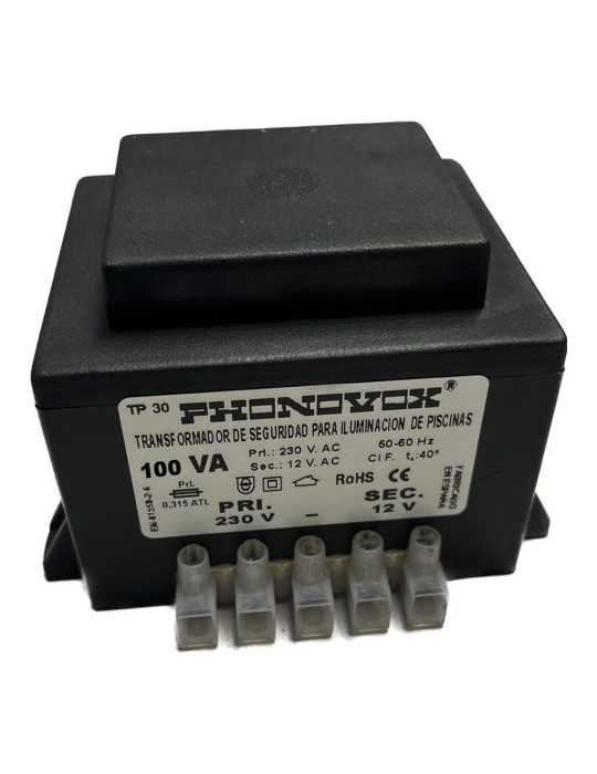 Transformador Pool 100VA 230/12V 50-60Hz. IP-00 Regleta TP31100 PHONOVOX