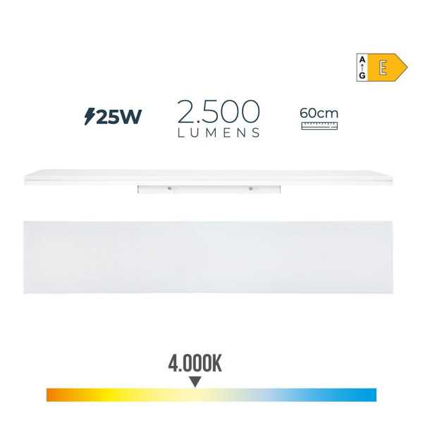 Regleta LED 25 W 4000 k Luz Día 2500 lm 12 x 60 x 4,5 cm EDM