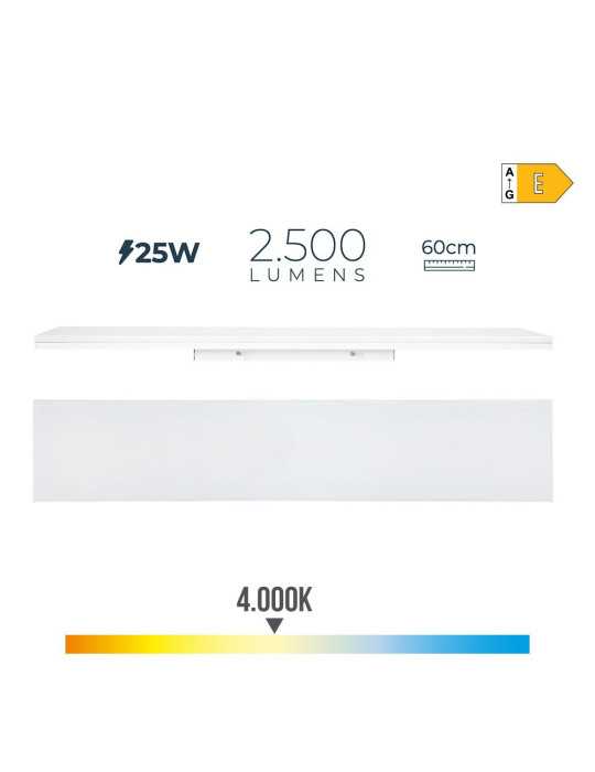 Regleta LED 25 W 4000 k Luz Día 2500 lm 12 x 60 x 4,5 cm EDM