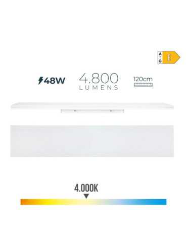 Regleta LED 48 W 4000 K Luz Día 4800 lm 12 x 120 x 4,5 cm EDM