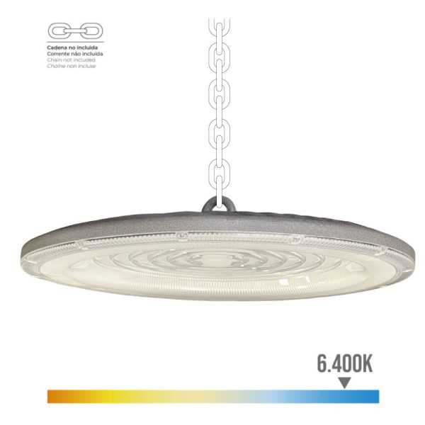 Campana LED 200 W, 6400 K, 20.000 lm, Ø33 x 4,5 cm EDM