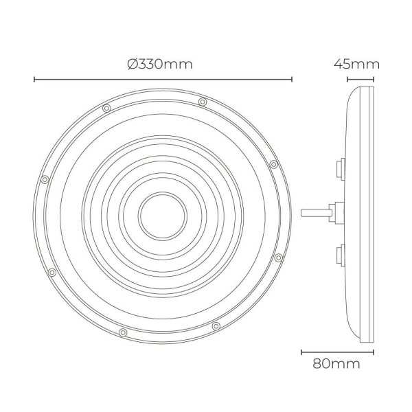 Campana LED 200 W, 6400 K, 20.000 lm, Ø33 x 4,5 cm EDM