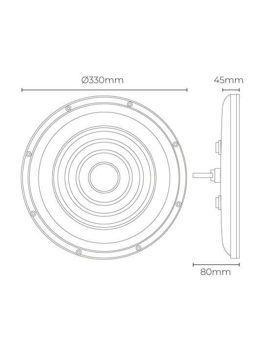 Campana LED 200 W, 6400 K, 20.000 lm, Ø33 x 4,5 cm EDM