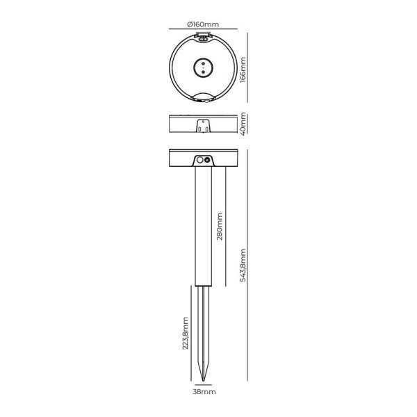 Aplique Solar - Estaca 4W 500 Lm EDM