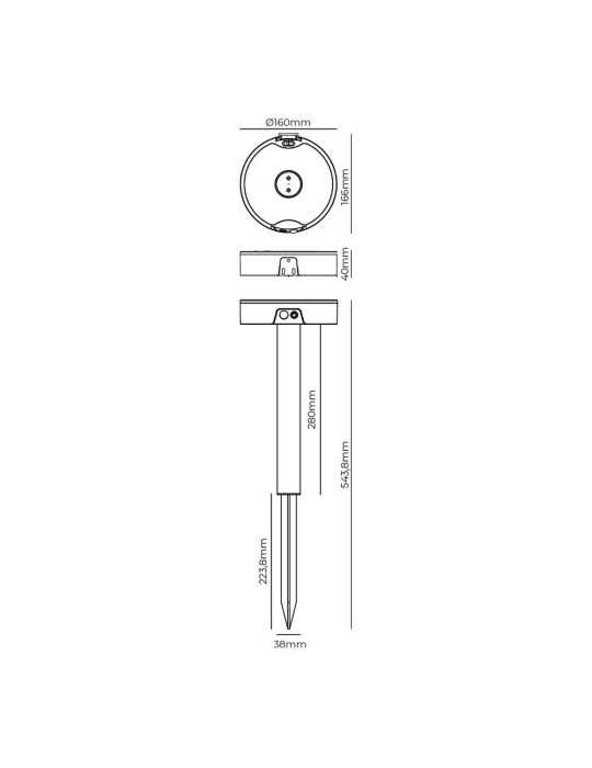 Aplique Solar - Estaca 4W 500 Lm EDM