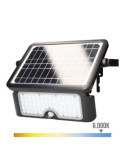 Aplique Solar 10W 1150lm Recargable. Sensor Presencia (2-8m) Color Negro 27,5x19,6cm EDM