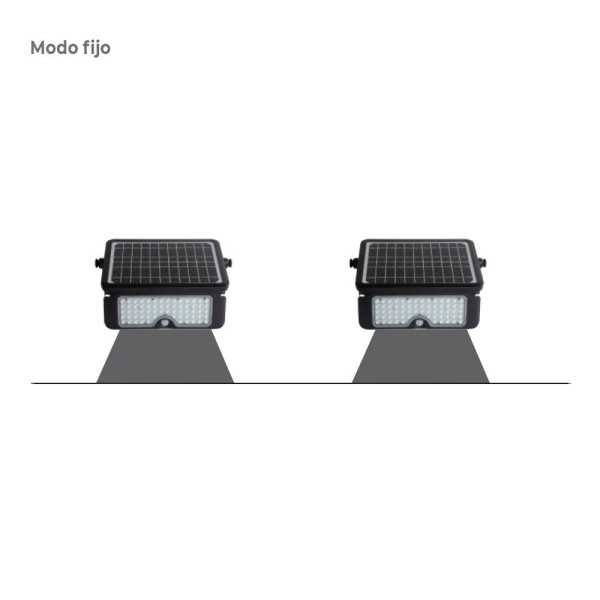 Aplique Solar 10W 1150lm Recargable. Sensor Presencia (2-8m) Color Negro 27,5x19,6cm EDM