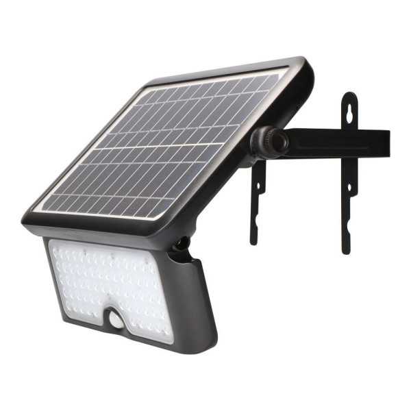 Aplique Solar 10W 1150lm Recargable. Sensor Presencia (2-8m) Color Negro 27,5x19,6cm EDM