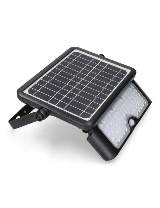 Aplique Solar 10W 1150lm Recargable. Sensor Presencia (2-8m) Color Negro 27,5x19,6cm EDM