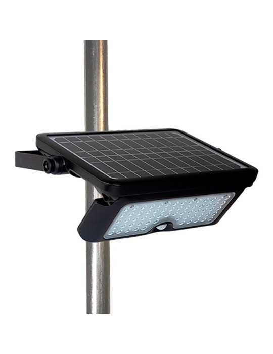 Aplique Solar 10W 1150lm Recargable. Sensor Presencia (2-8m) Color Negro 27,5x19,6cm EDM