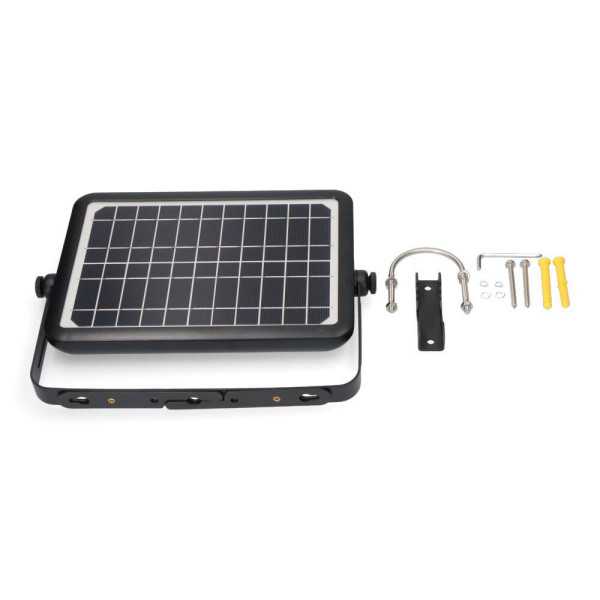 Aplique Solar 10W 1150lm Recargable. Sensor Presencia (2-8m) Color Negro 27,5x19,6cm EDM