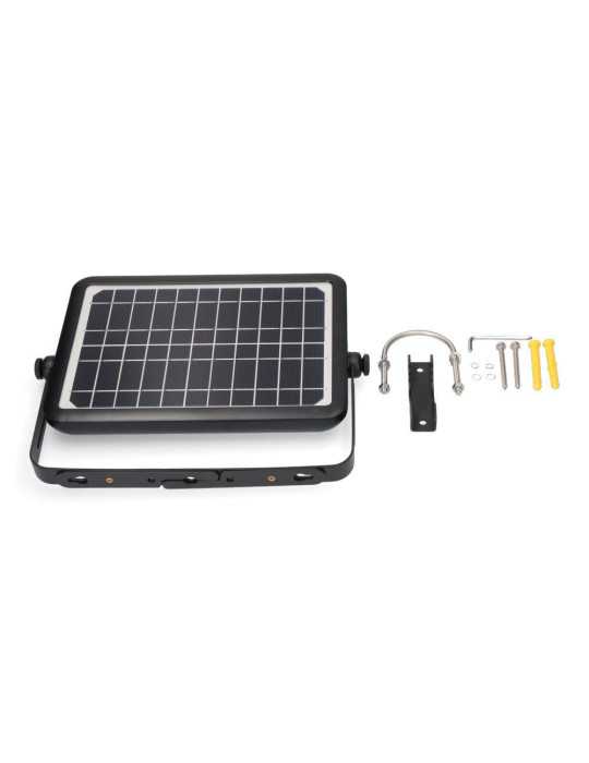Aplique Solar 10W 1150lm Recargable. Sensor Presencia (2-8m) Color Negro 27,5x19,6cm EDM