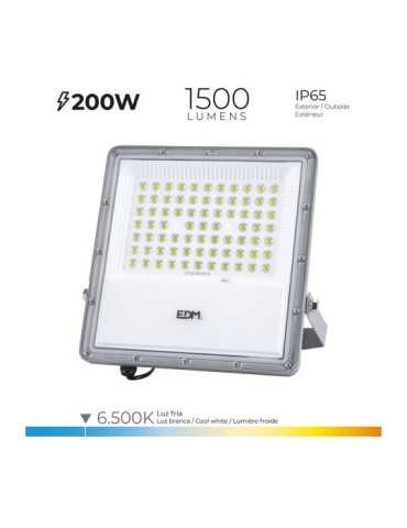 Foco Proyector LED Solar 200 W 1500 lm 6500 K Luz Fría EDM 2