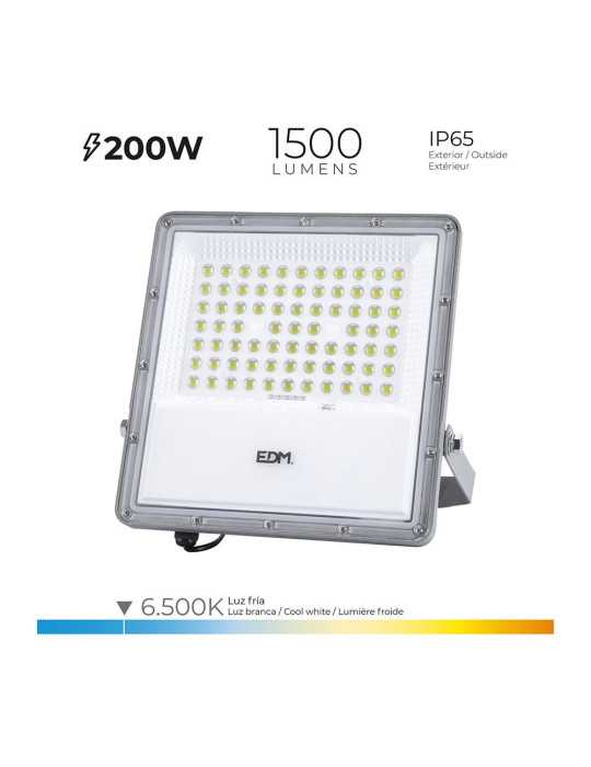 Foco Proyector LED Solar 200 W 1500 lm 6500 K Luz Fría EDM