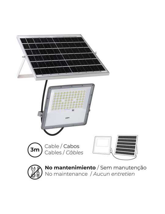 Foco Proyector LED Solar 200 W 1500 lm 6500 K Luz Fría EDM