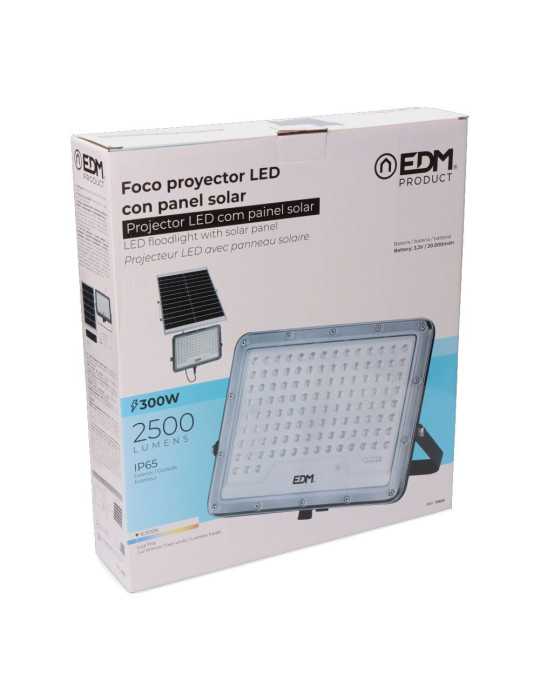 Foco Proyector Solar Slim 300 W 2500 lm 6500 K Luz Fría EDM