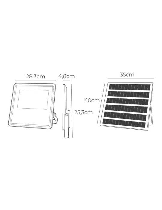 Foco Proyector Solar Slim 300 W 2500 lm 6500 K Luz Fría EDM