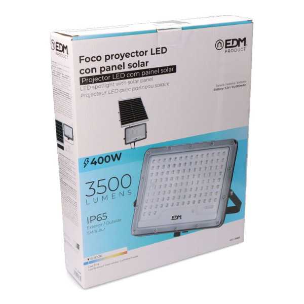 Foco Proyector Solar Slim 400 W 3500 lm 6500 K Luz Fría EDM