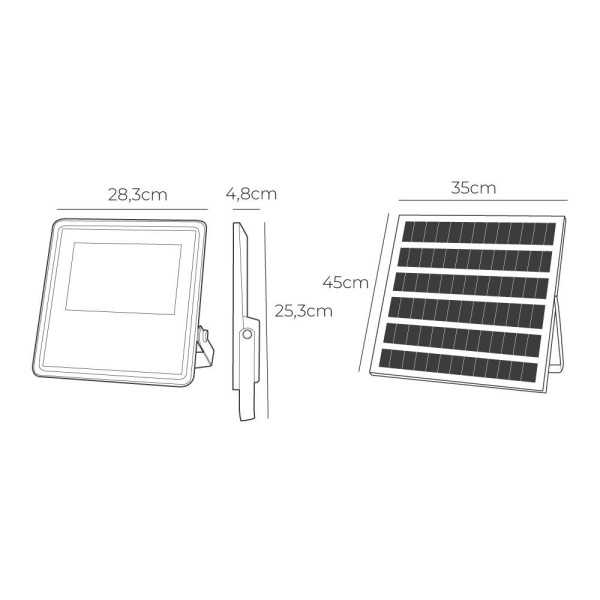 Foco Proyector Solar Slim 400 W 3500 lm 6500 K Luz Fría EDM