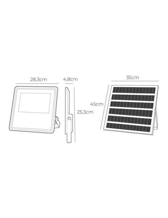 Foco Proyector Solar Slim 400 W 3500 lm 6500 K Luz Fría EDM