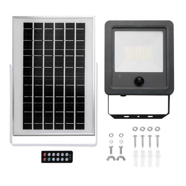Foco Proyector Solar con Sensor 100 W 1200 lm 6500 K Luz Fría EDM
