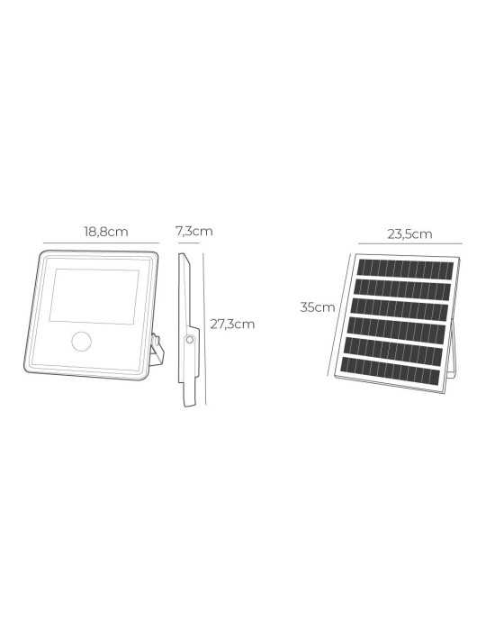 Foco Proyector Solar con Sensor 100 W 1200 lm 6500 K Luz Fría EDM