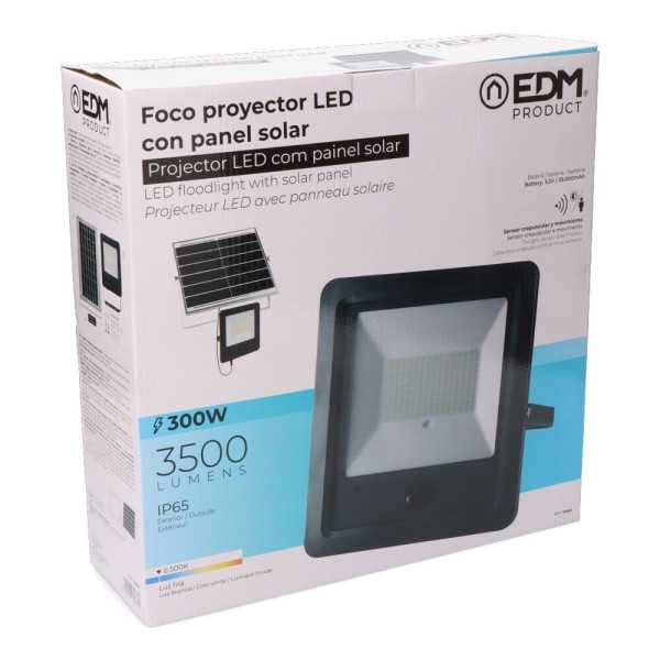 Foco Proyector Solar con Sensor 300 W 3500 lm 6500 K Luz Fría EDM
