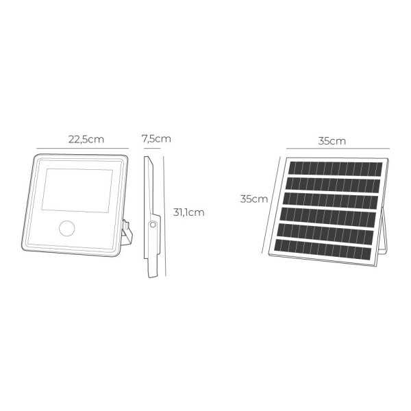 Foco Proyector Solar con Sensor 300 W 3500 lm 6500 K Luz Fría EDM