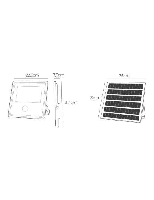 Foco Proyector Solar con Sensor 300 W 3500 lm 6500 K Luz Fría EDM