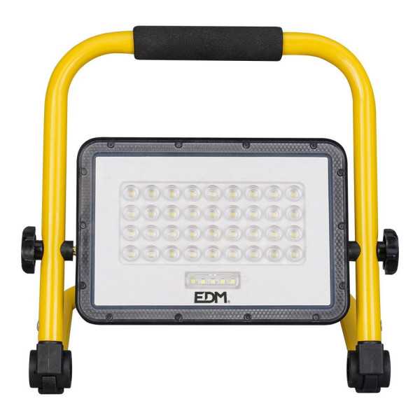 Foco Proyector LED Solar de Trabajo + Panel Solar, 4000 lm, 6.400 K, Luz Fría, IP65 EDM