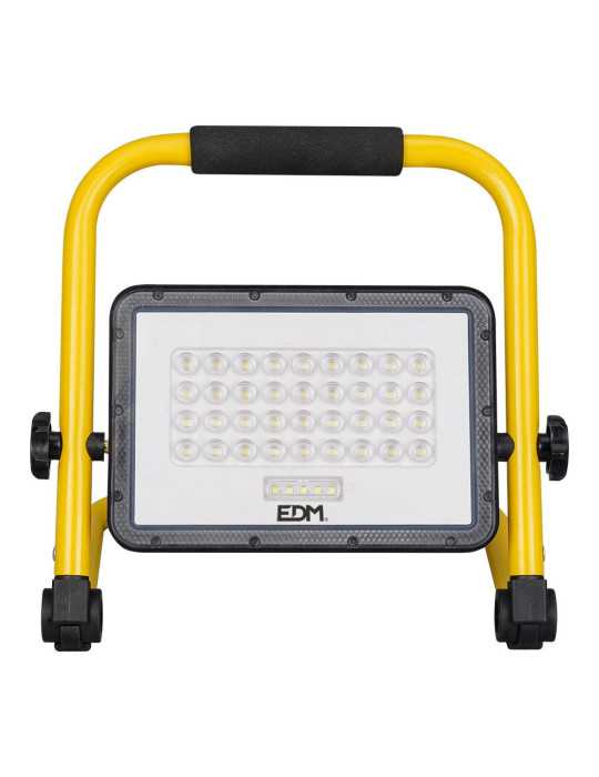 Foco Proyector LED Solar de Trabajo + Panel Solar, 4000 lm, 6.400 K, Luz Fría, IP65 EDM